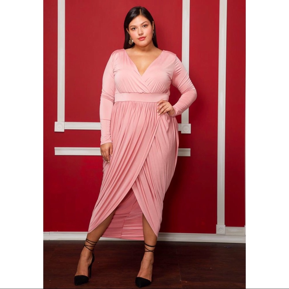 Asoph Blush Long sleeve dress